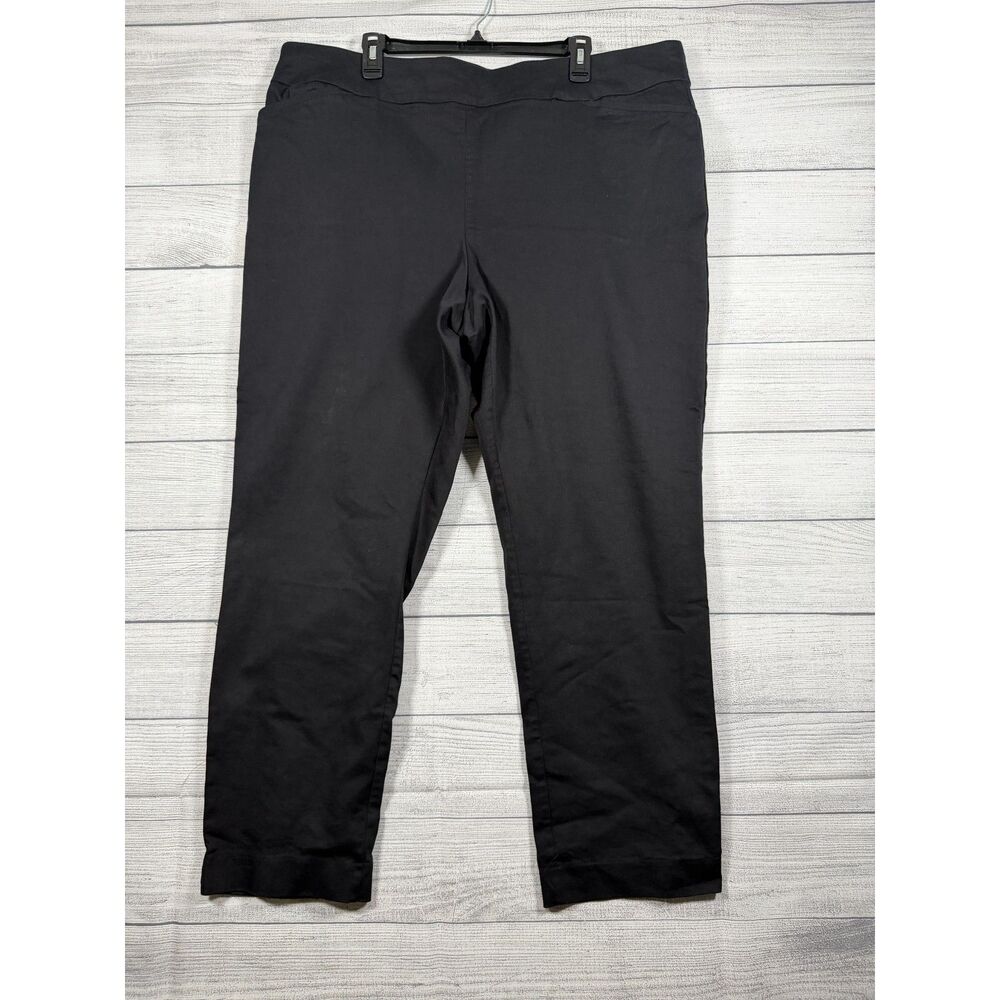 Croft & Barrow Women’s 22W Long Black Effortless Stretch Straight Pants 4276